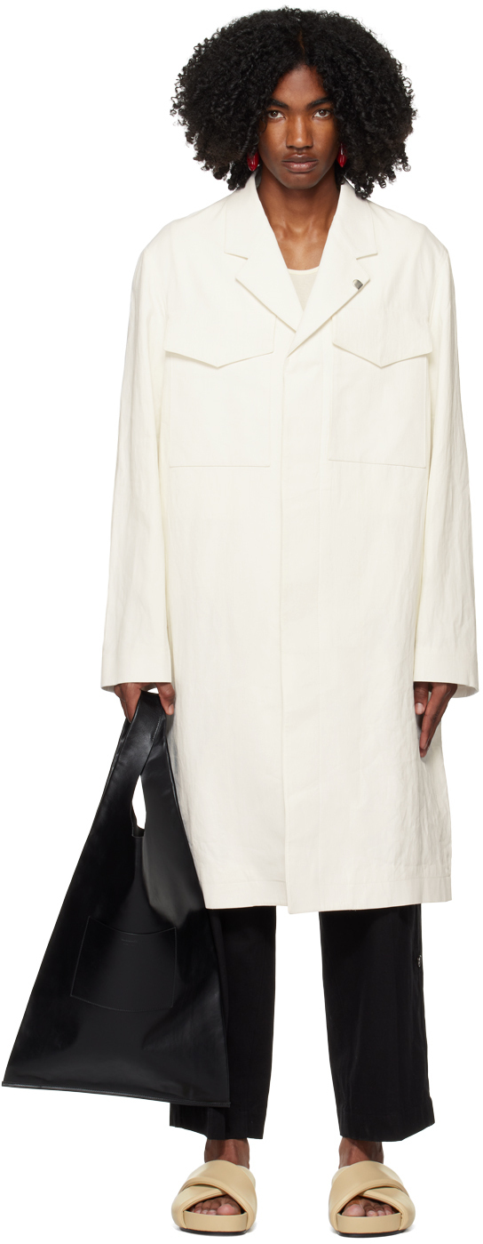 Jil Sander Off-White Flap Pocket Coat Jil Sander