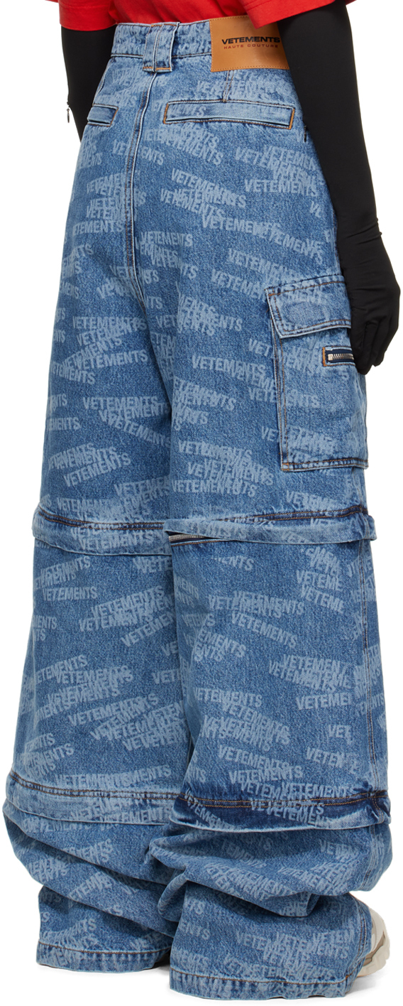 VETEMENTS Blue Big Shape Transformer Jeans Vetements