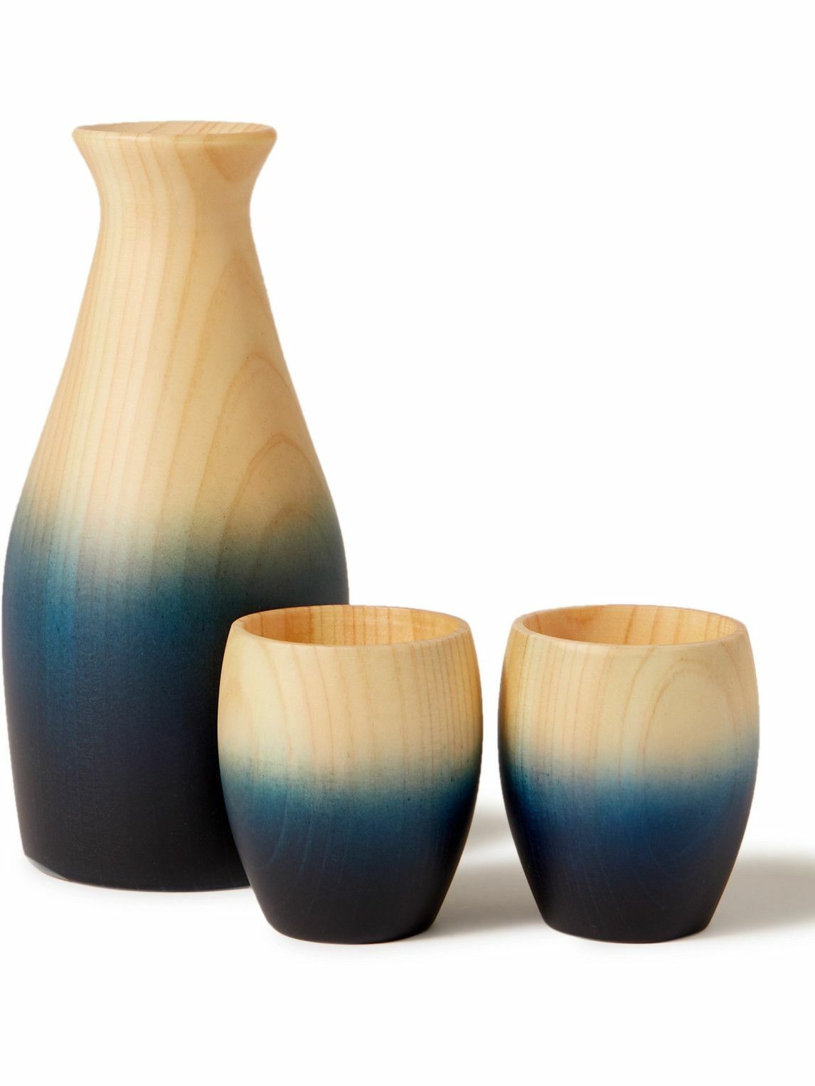 Japanese Craft Aola Hinoki Wood Sake Cup and Bottle Set
