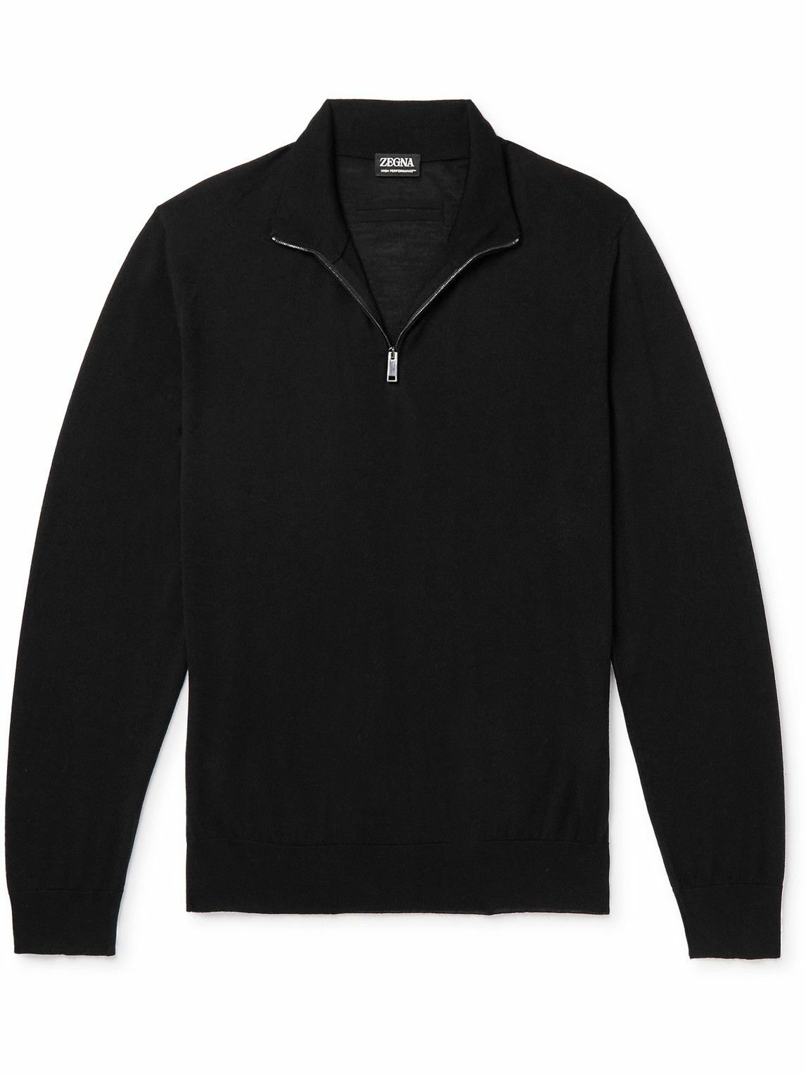 Zegna - Slim-Fit Wool Half-Zip Sweater - Black