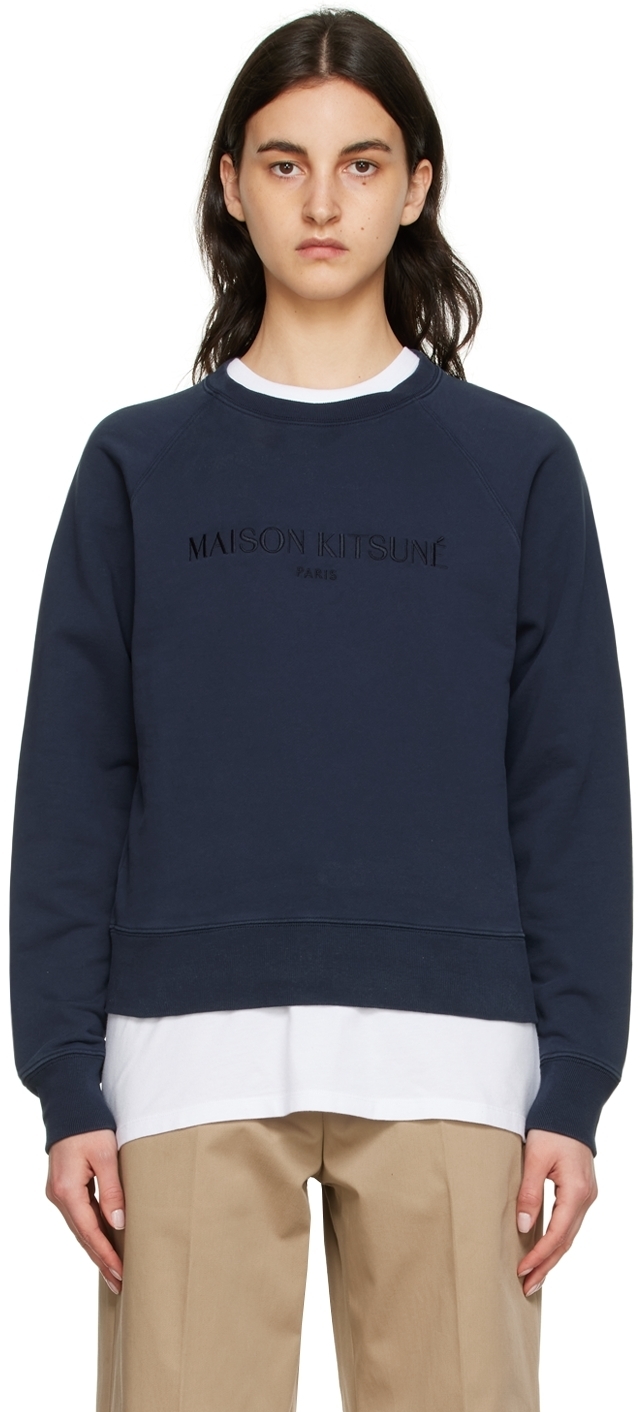 Photo: Maison Kitsuné Navy Cotton Sweatshirt
