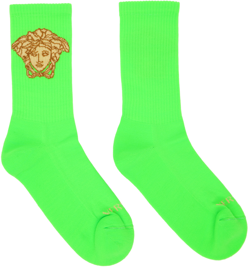 Versace Green Medusa Socks Versace