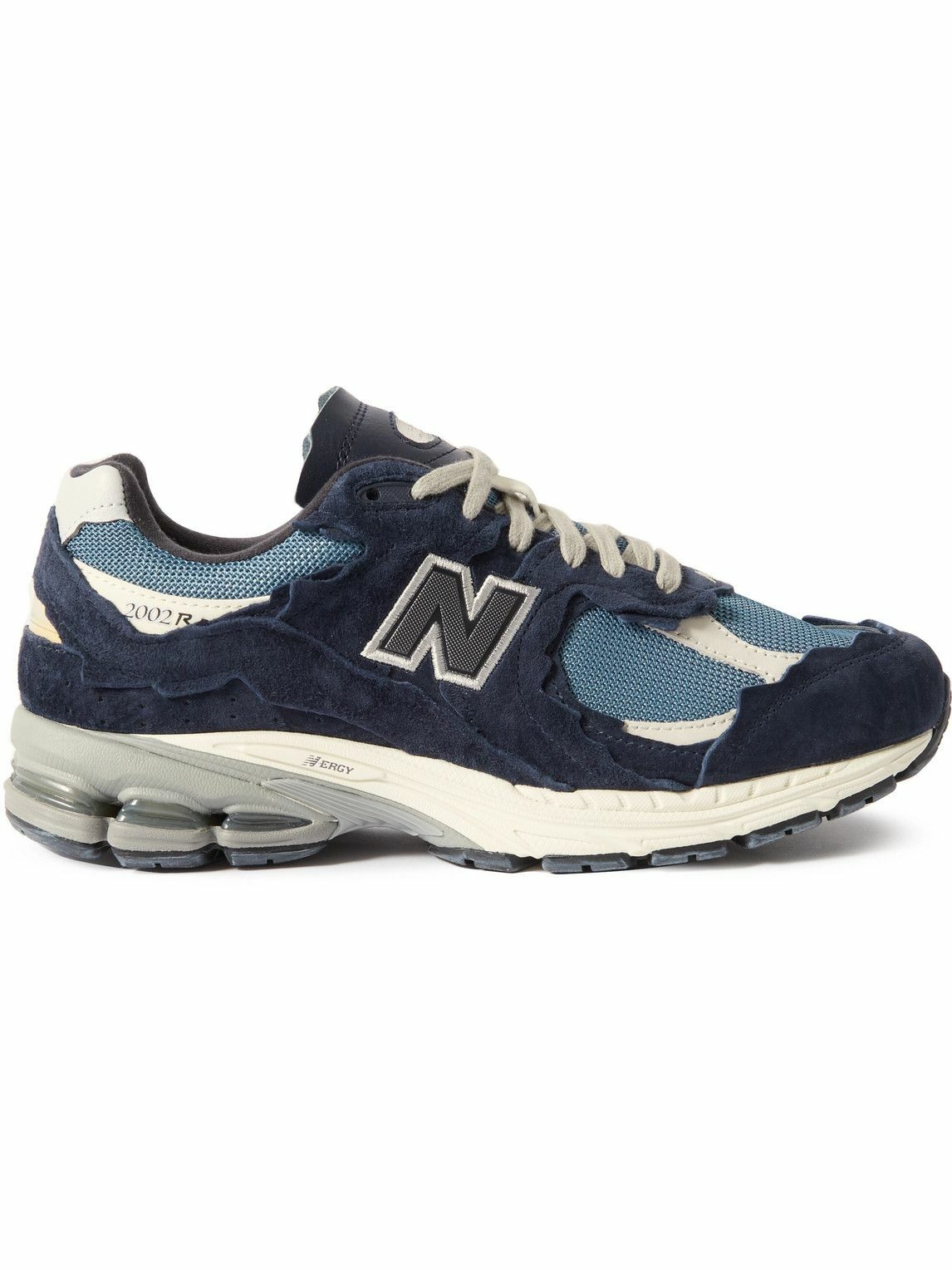Photo: New Balance - 2002R Leather-Trimmed Suede and Mesh Sneakers - Blue