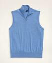 Brooks Brothers Men's Merino Wool Half-Zip Vest Sweater | Light Blue