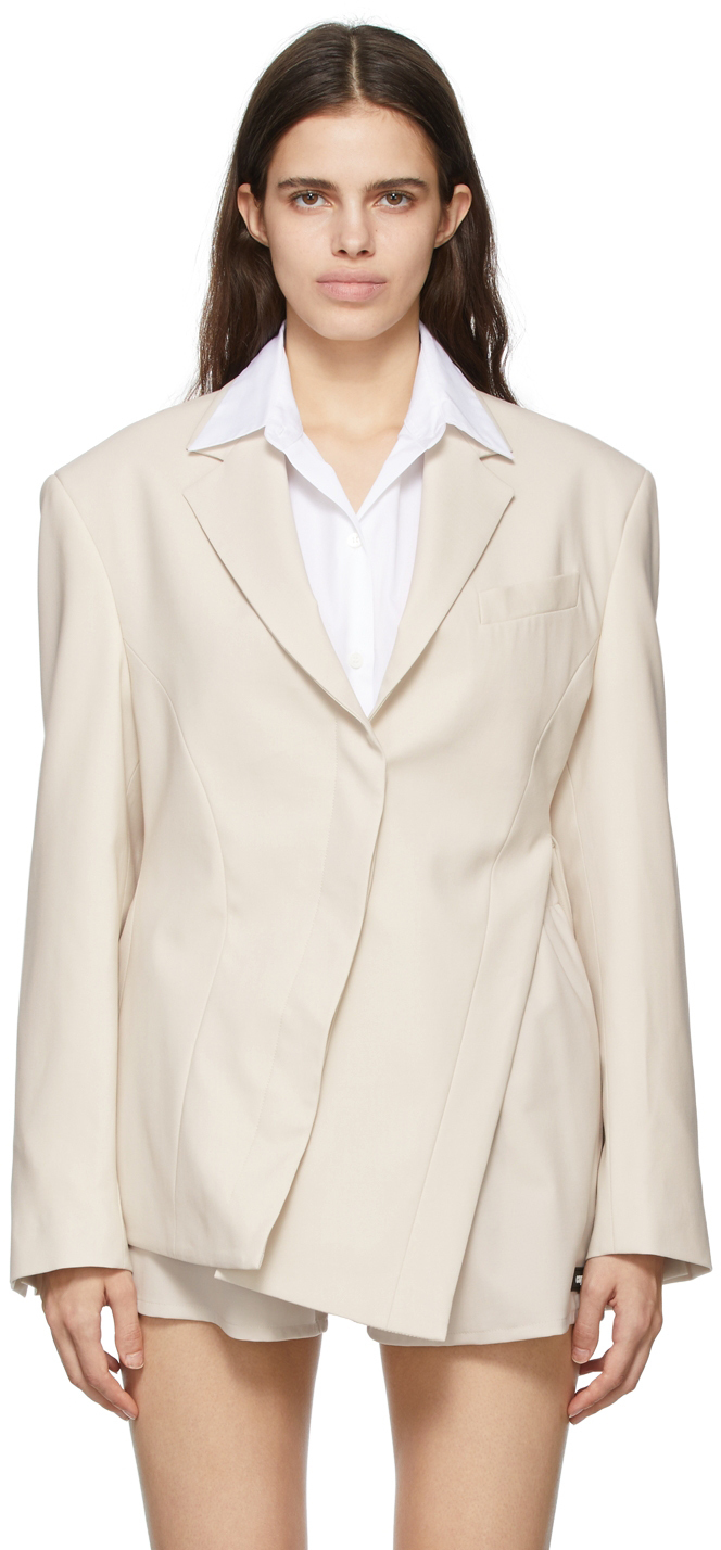 Coperni Beige Oversized Motion Blazer Coperni