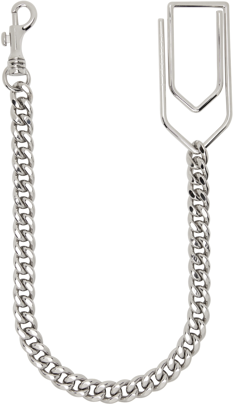 MM6 Maison Margiela Silver Paperclip Wallet Chain MM6 Maison Margiela