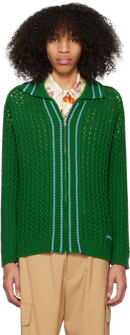Green zip up cardigan Clearance