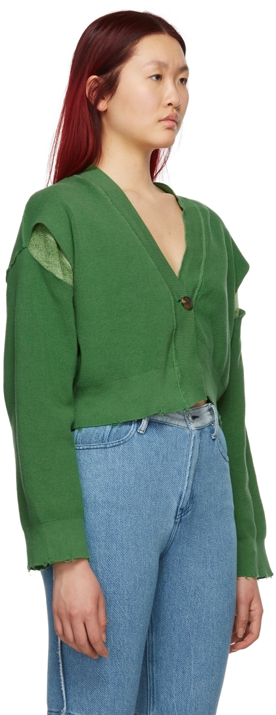 PERVERZE Reversible Green Loose Knit Cardigan PERVERZE