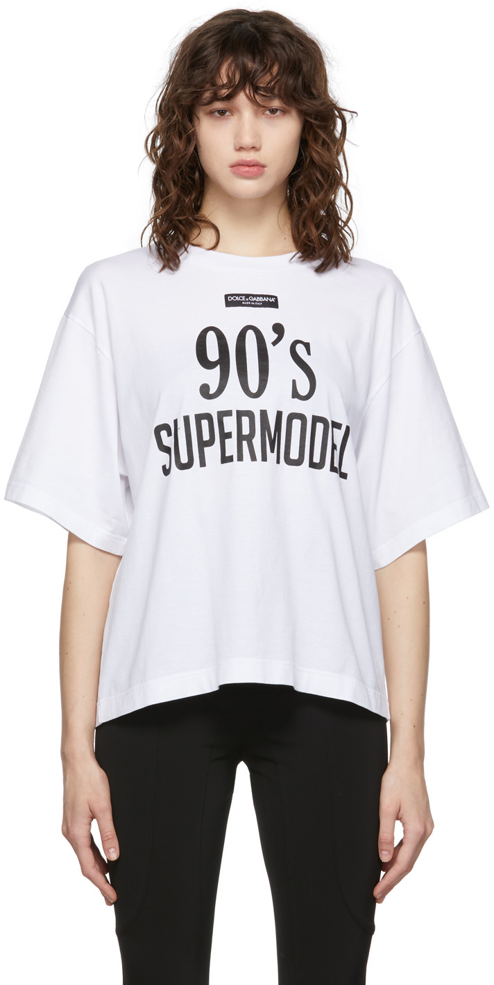 Dolce & Gabbana White '90s Supermodel' T-Shirt Dolce & Gabbana