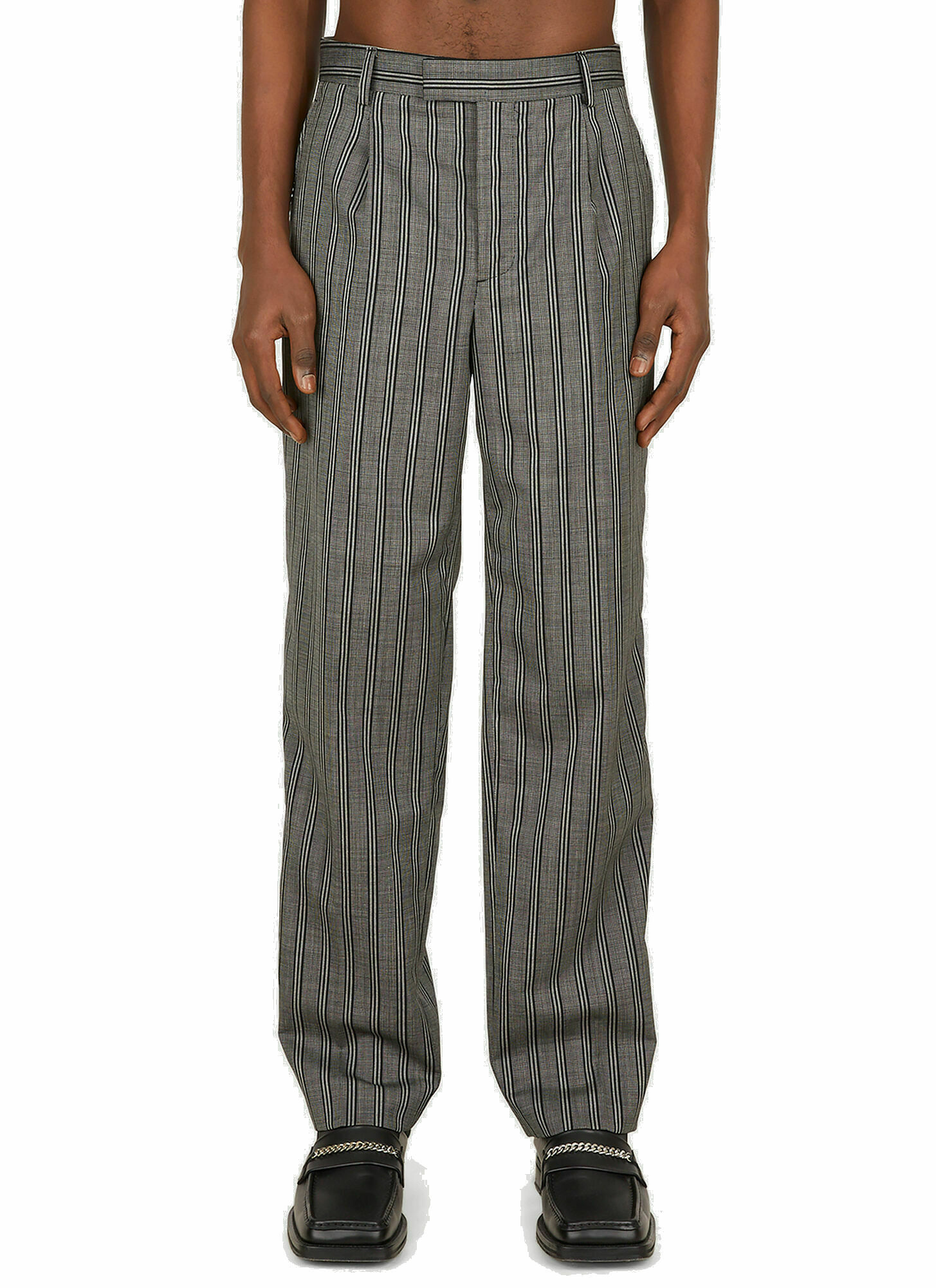 Striped Tuxedo Pants in Grey VTMNTS