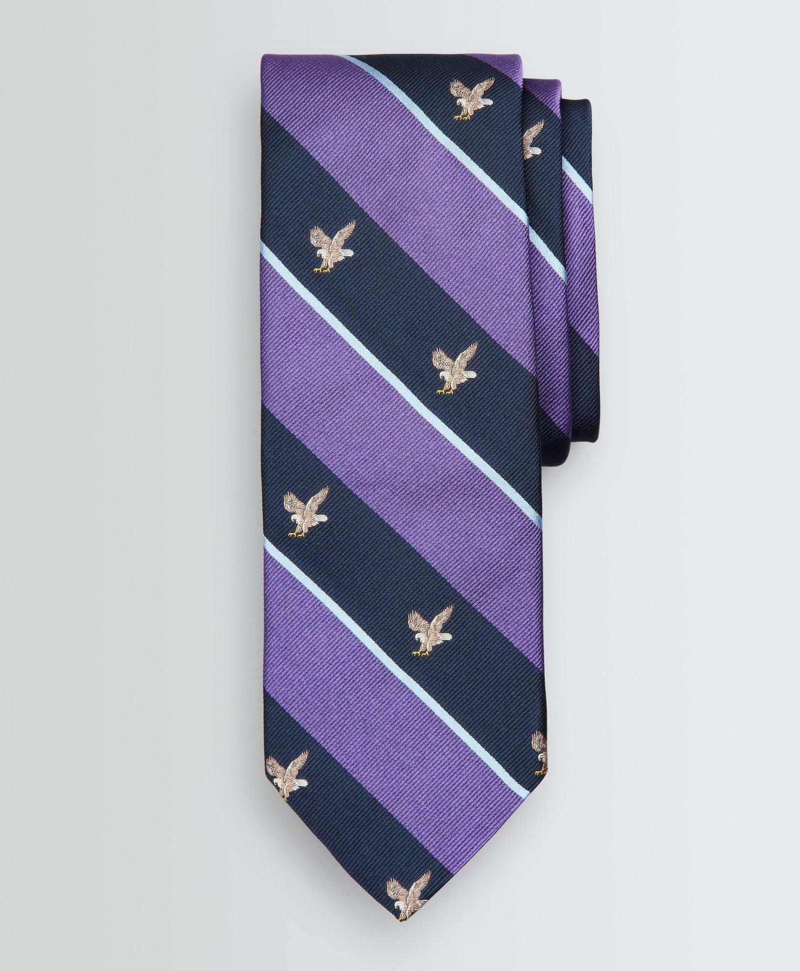 Brooks Brothers Men's Eagle-Patterned Tie | Purple