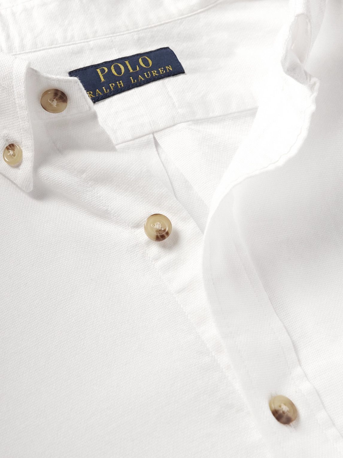 Polo Ralph Lauren - Button-Down Collar Logo-Embroidered Cotton-Piqué Shirt - White