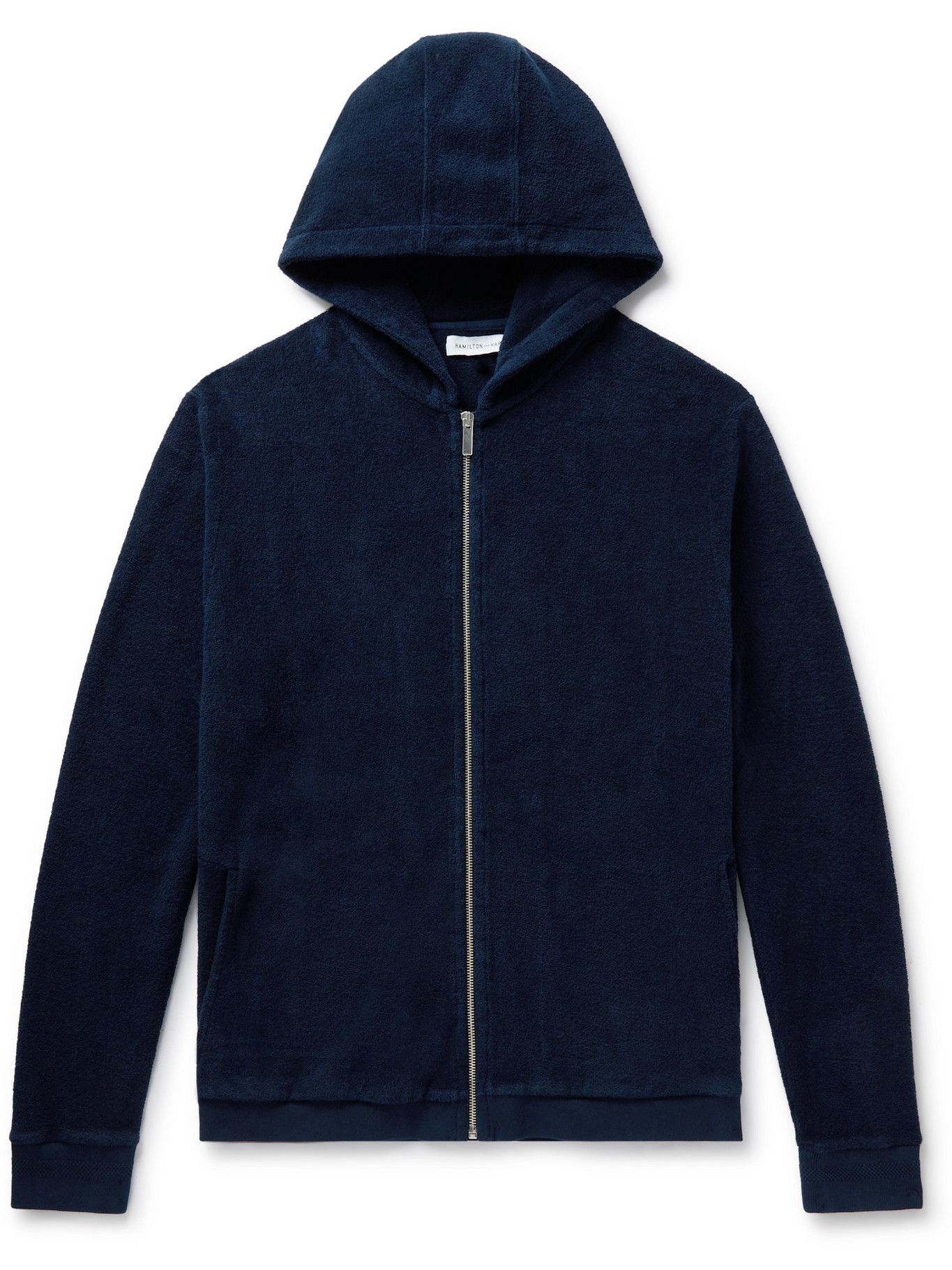 Hamilton And Hare - Cotton-Terry Zip-Up Hoodie - Blue Hamilton and Hare