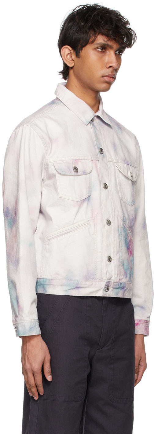 tapet Blænding Afrika Isabel Marant White & Pink Denim Jeddy Jacket Isabel Marant