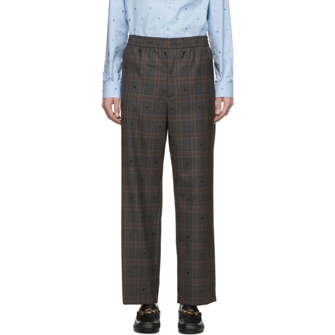 gucci check trousers