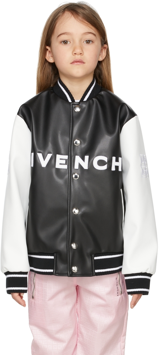 Givenchy Kids Black & White Logo Varsity Jacket Givenchy