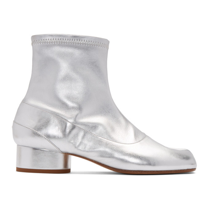 maison margiela silver boots