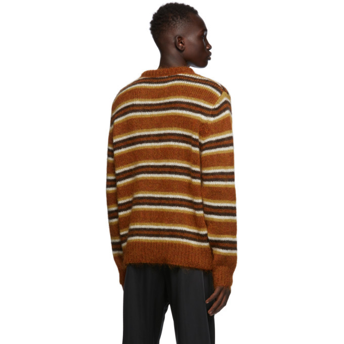 CMMN SWDN Brown Mohair Striped Sigge Sweater CMMN SWDN